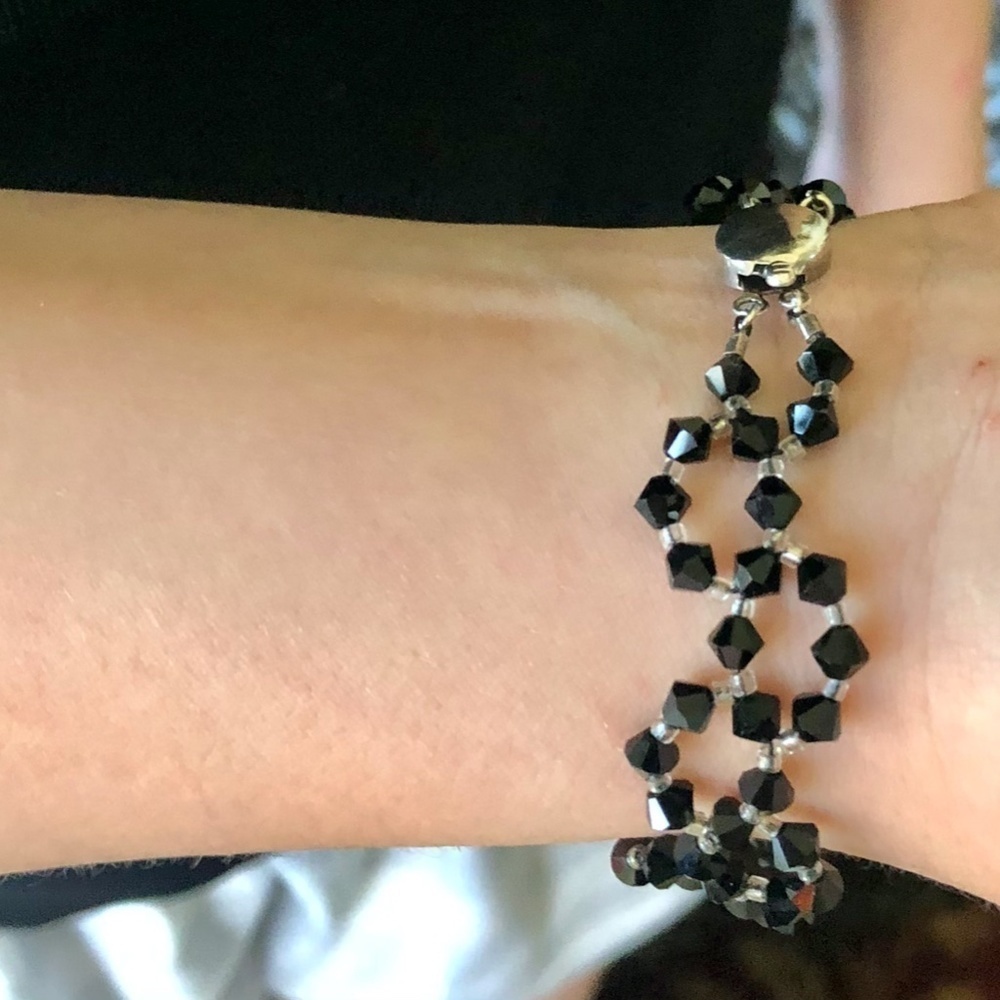Handcrafted Bead Bracelet, Sterling Silver Clasp - Picture 2 of 6